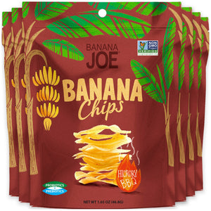 Hickory BBQ Flavored Banana Chips (Pack of 6).