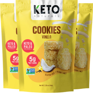 Keto Cookies, Vanilla (Pack of 3).