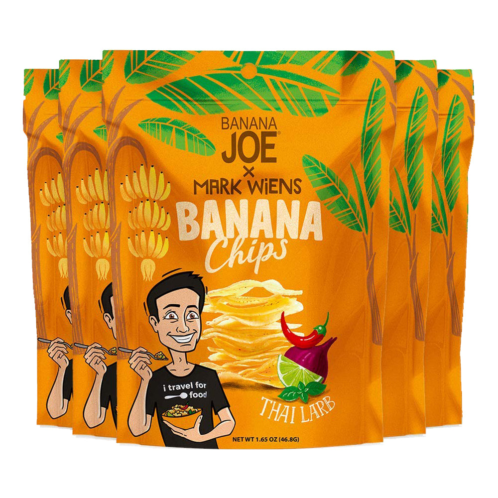 Mark Wiens Thai Larb Flavored Banana Chips. 6-Pack.