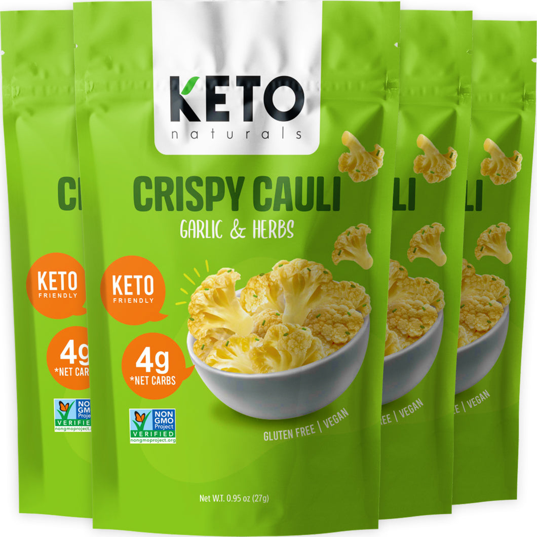 Keto Cauli Chips, Garlic & Herbs (Pack of 4).