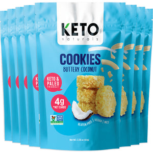 Keto Cookies, Buttery Coconut (Pack of 8).